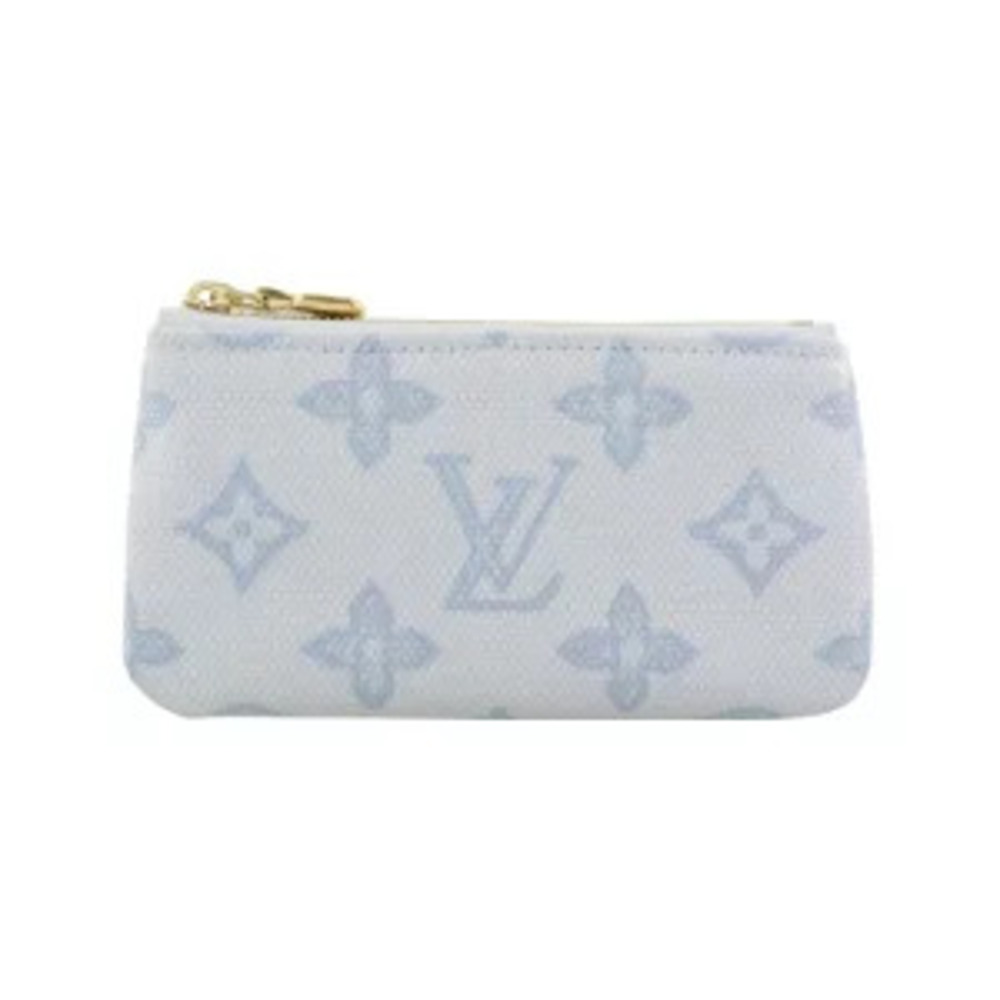 Louis Vuitton Monogram coin wallet Case Pochette Blue Courier